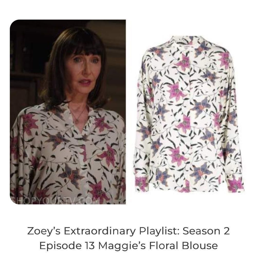 Isabel Etoile Marant Catchell Floral Printed Blouse as seen Mary Steenburgen